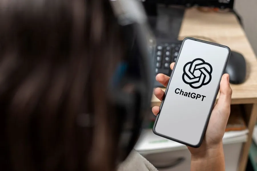 teenager chatting with AI